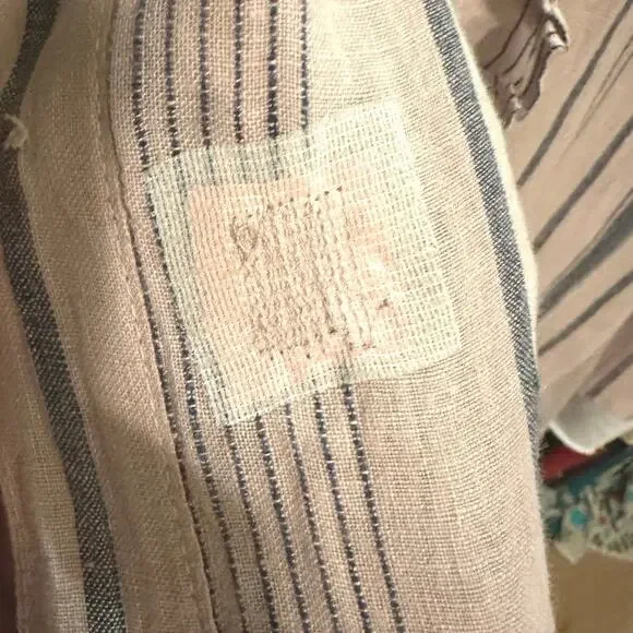 Free People - Ruffle Front Shirt - Extra Large (pink/denim stripe color) - Picture 15 of 15